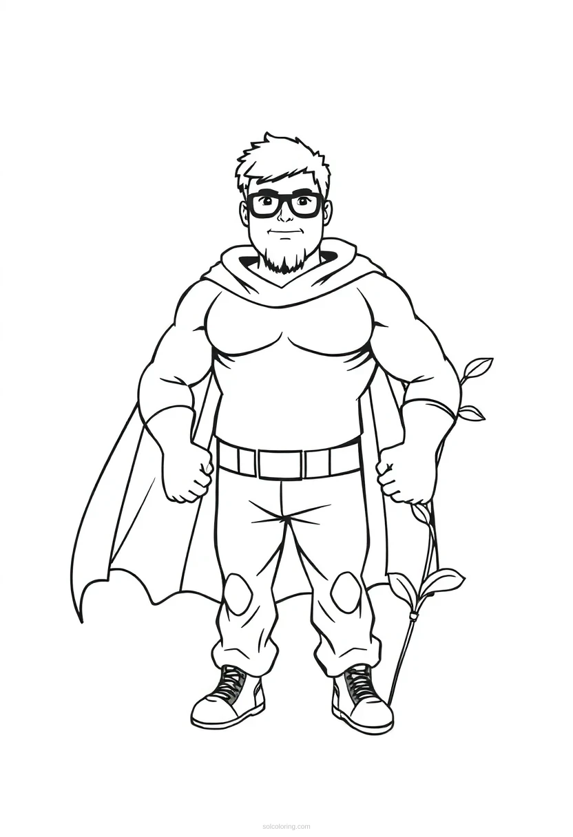 Size Changing Growing Hero coloring pages