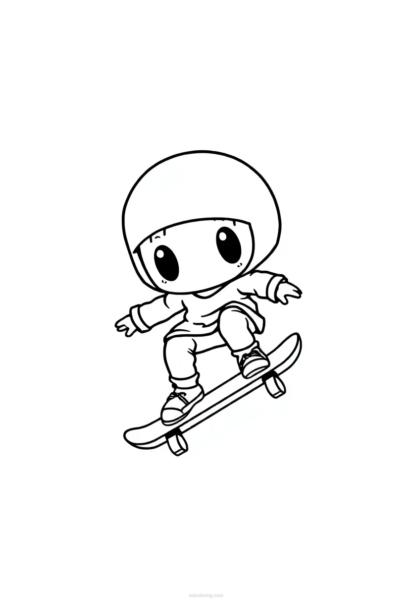 Skateboarding Tricks and Ramps coloring page for kids