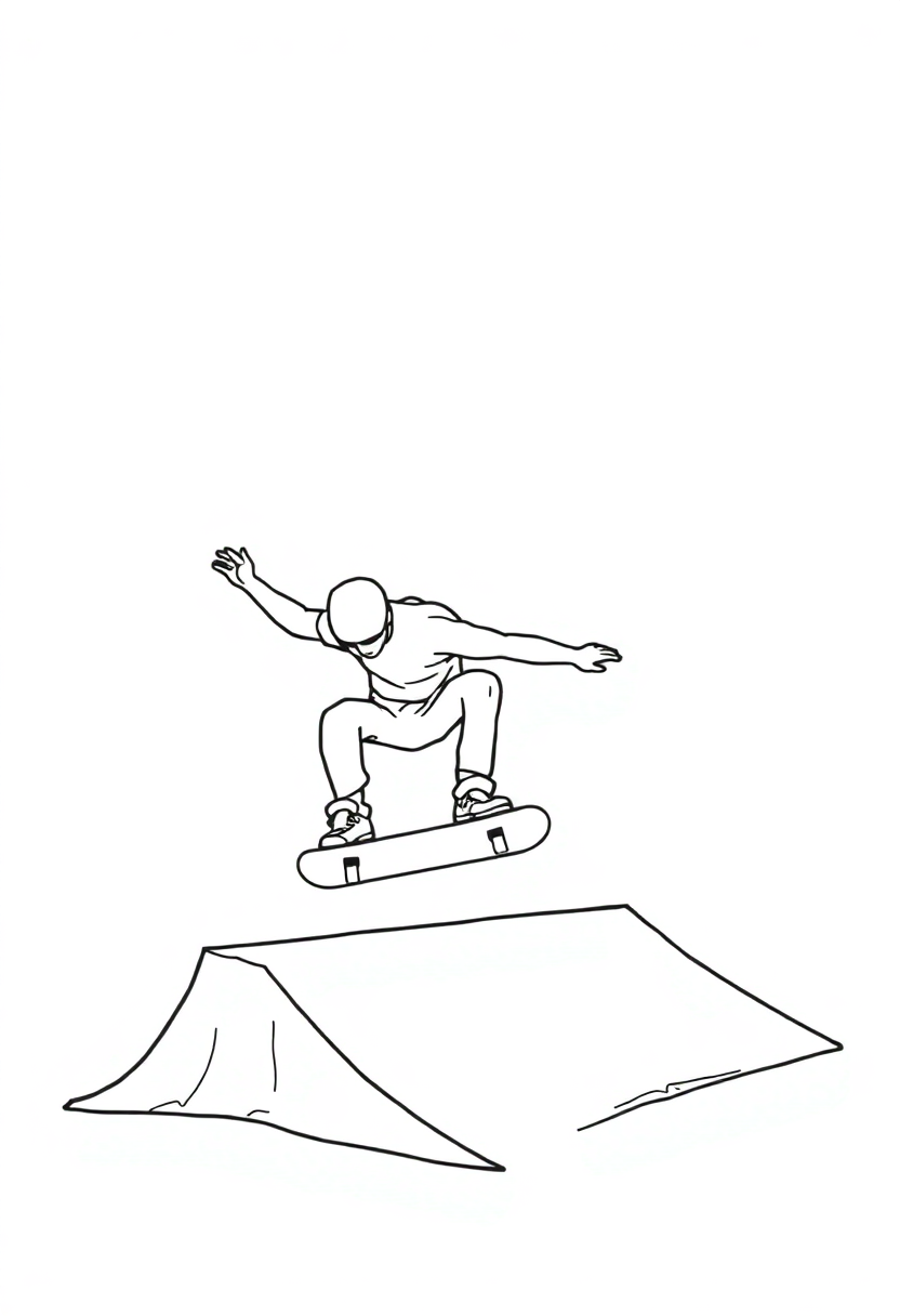 Skateboarding Tricks And Ramps coloring pages