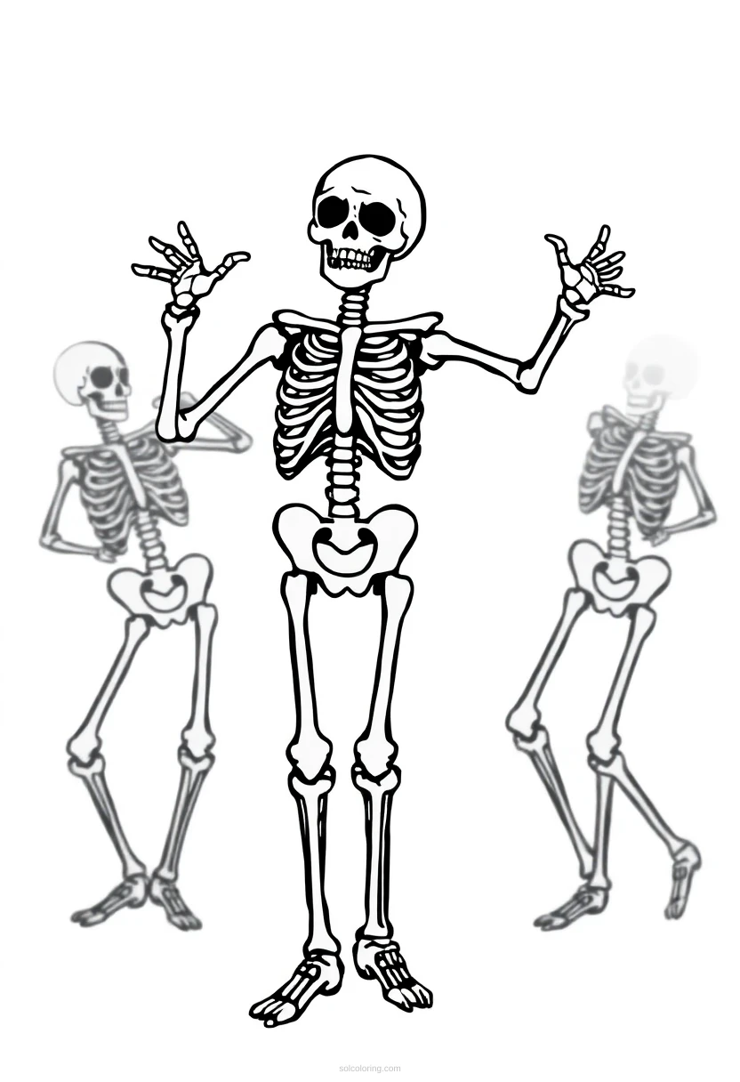 Skeleton Dancing coloring pages