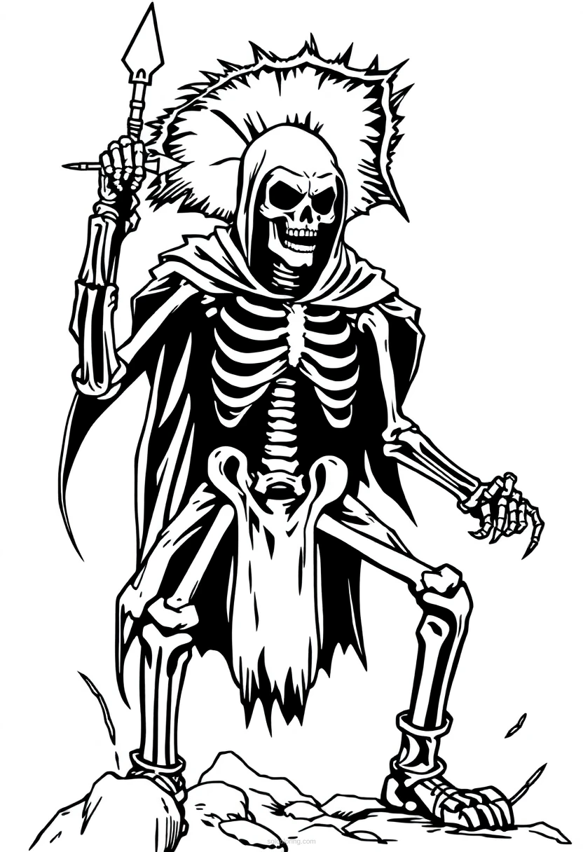 Skeleton Warrior coloring pages