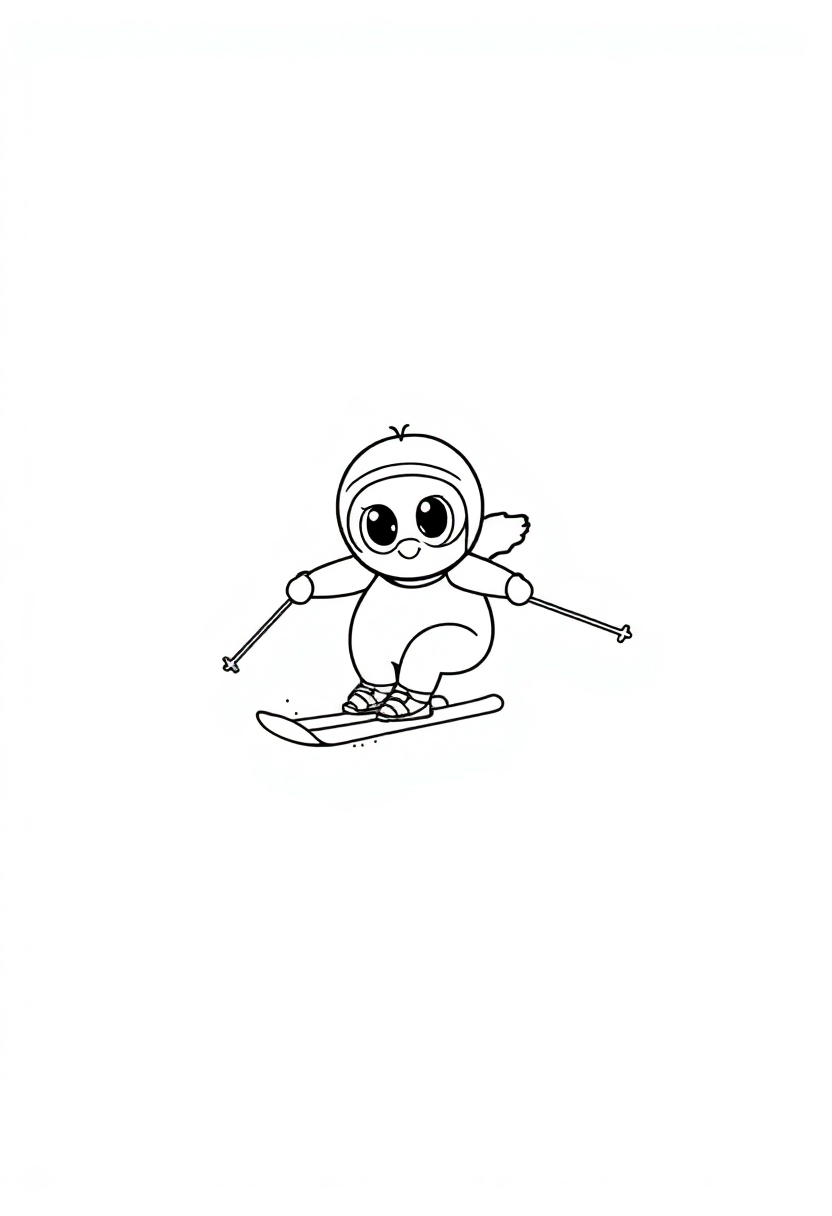 Skiing Downhill coloring page, free printable