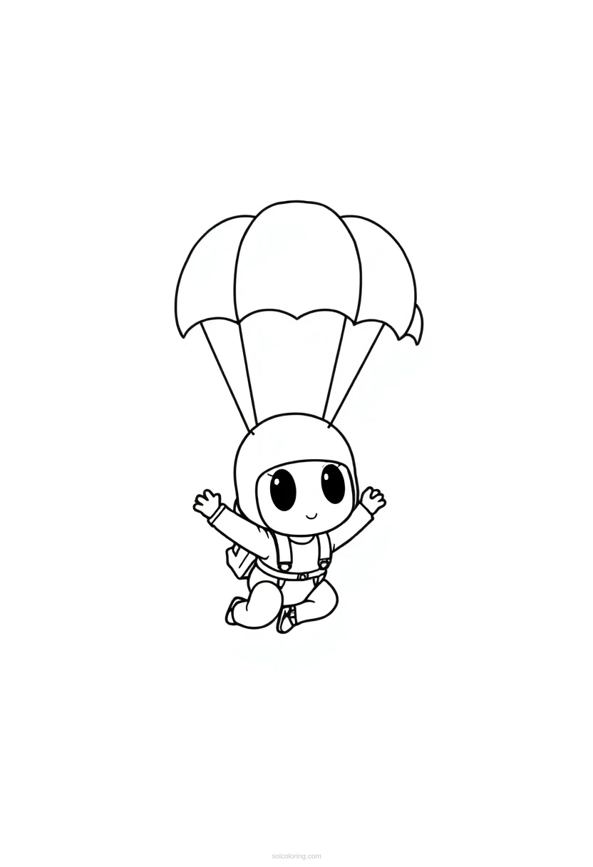 Skydiving and Parachuting coloring page for kids