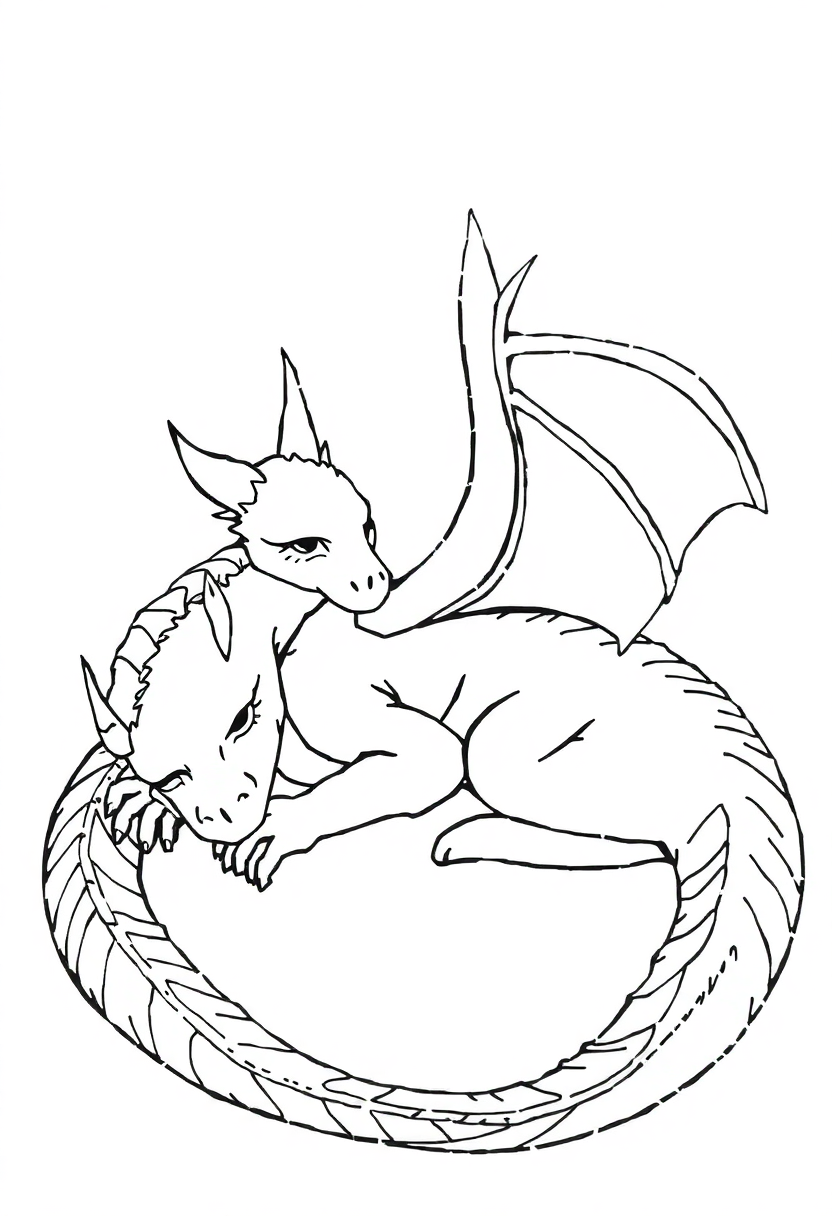 Sleeping Dragon coloring pages