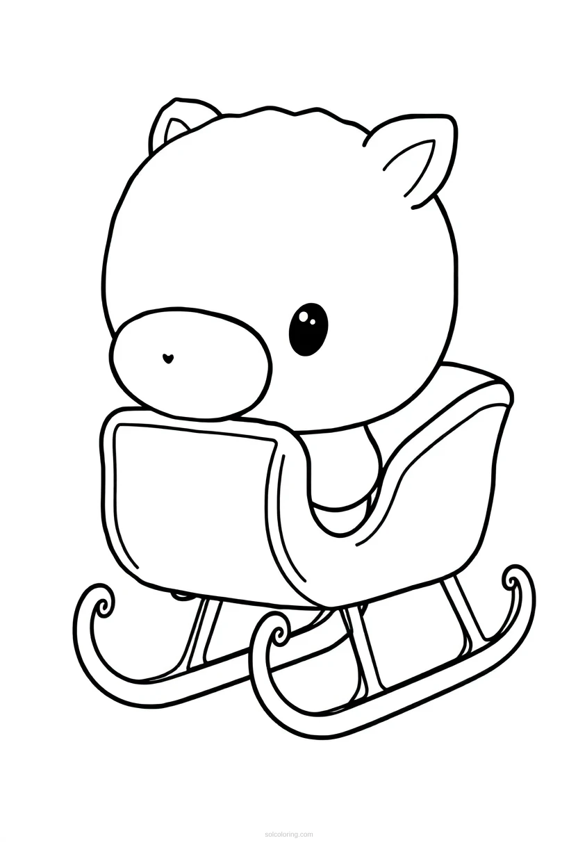 Sleigh with Harness coloring page for kids