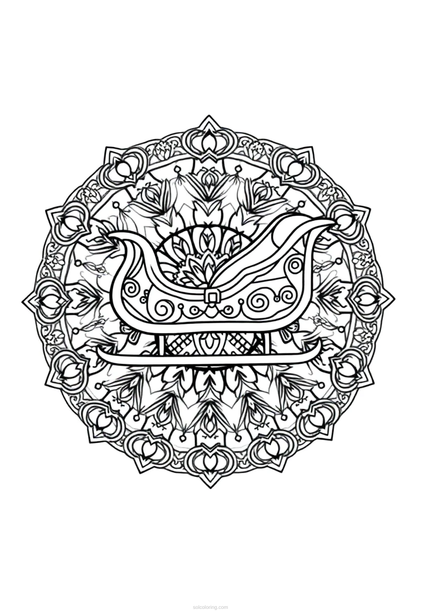 Sleigh with Harness coloring page for kids