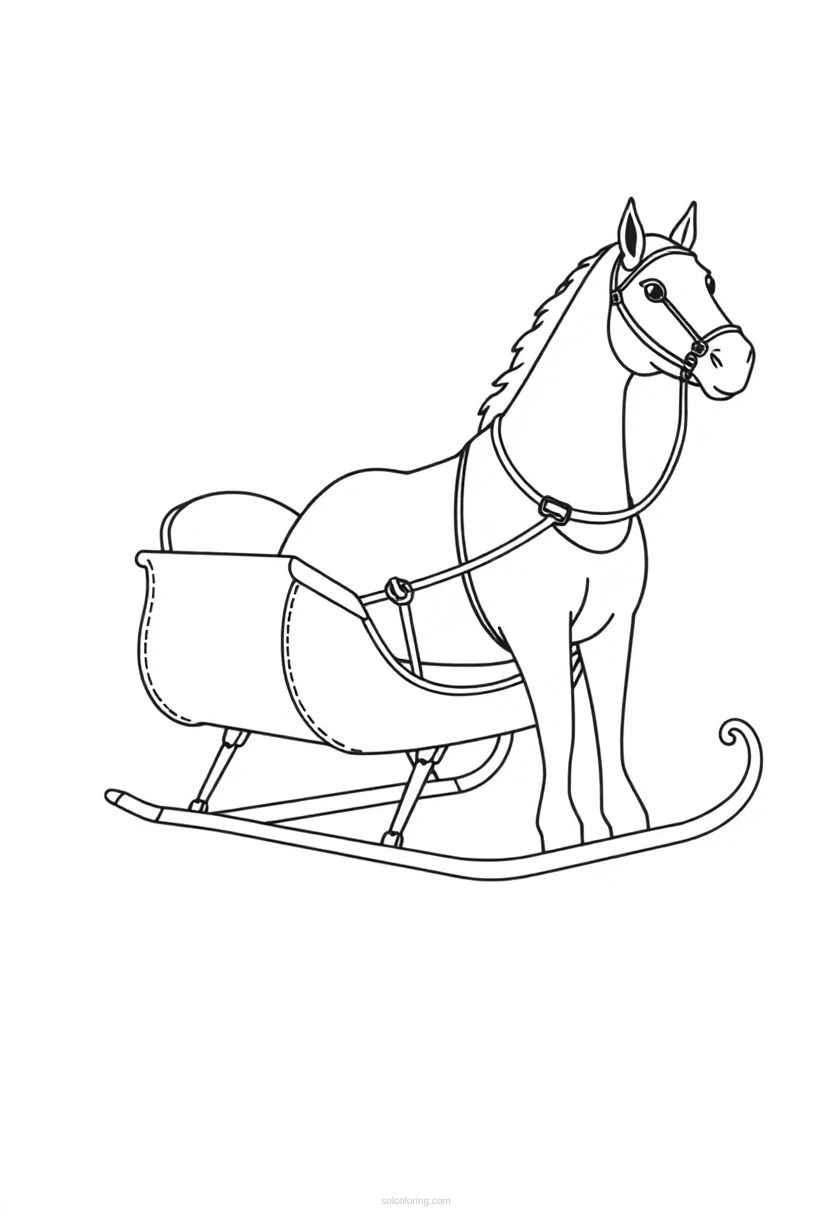 Sleigh With Harness coloring pages