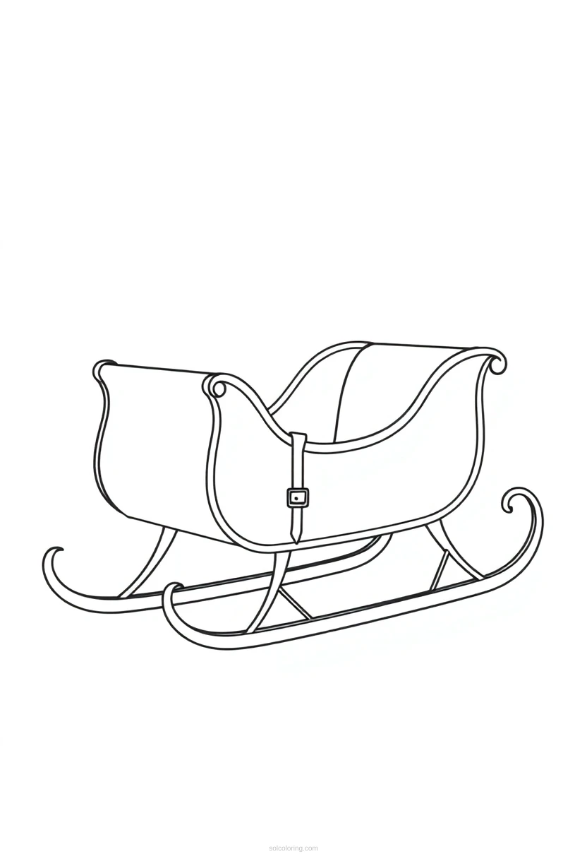 Sleigh with Harness coloring page for kids