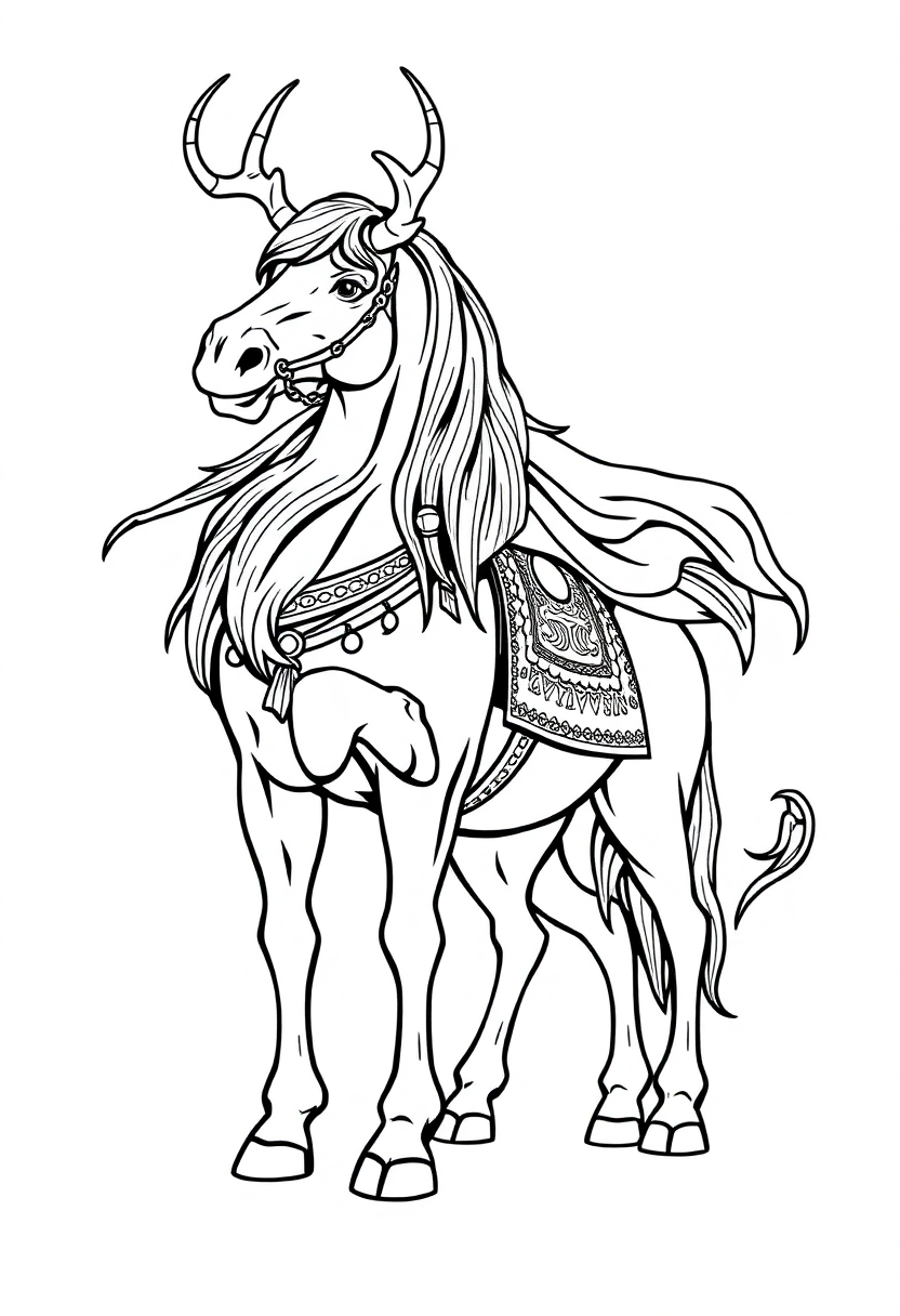 Sleipnir Eight-Legged Horse coloring page, free printable