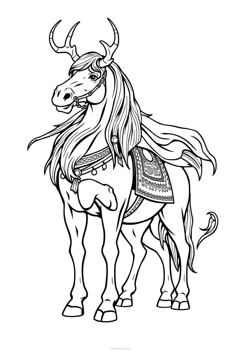 Sleipnir Eight-Legged Horse coloring page for kids