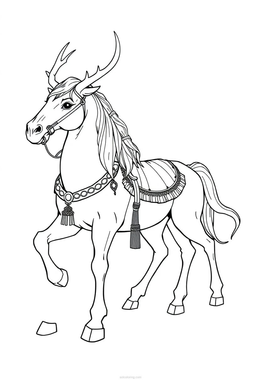 Sleipnir Eight-Legged Horse coloring page for kids