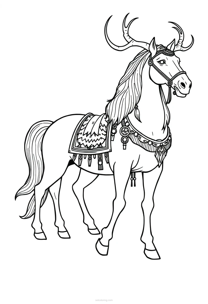 Sleipnir Eight-Legged Horse coloring page for kids