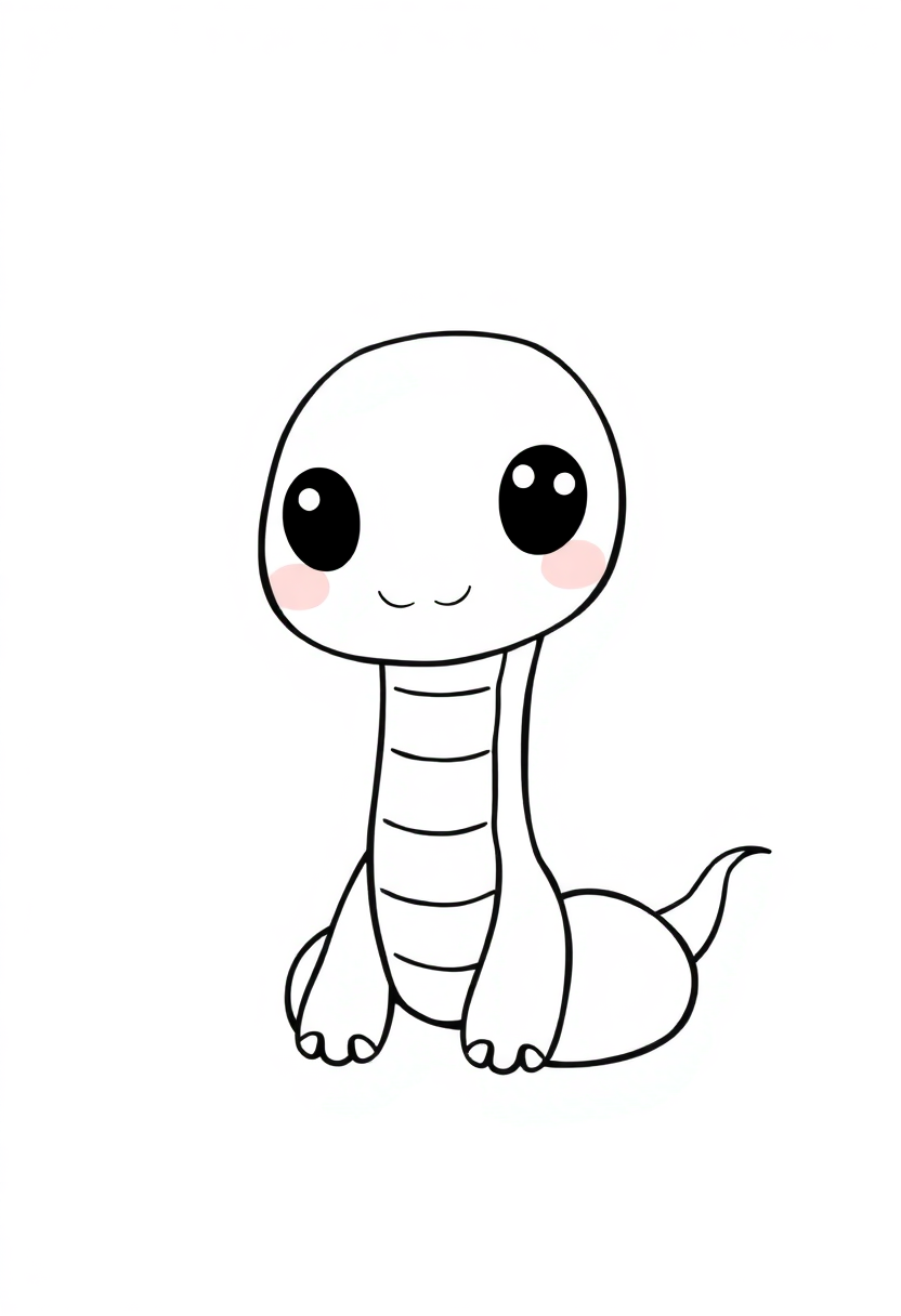 Snake coloring page, free printable standard style for kids and adults