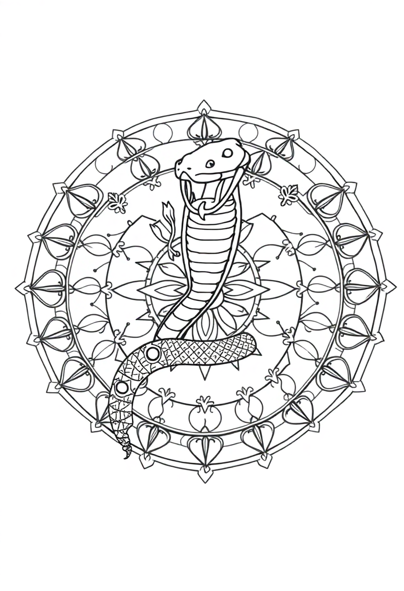 Snake coloring page, free printable
