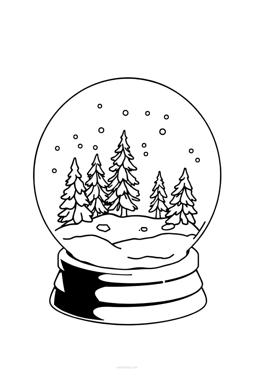Snow Globe With Winter Scene coloring pages
