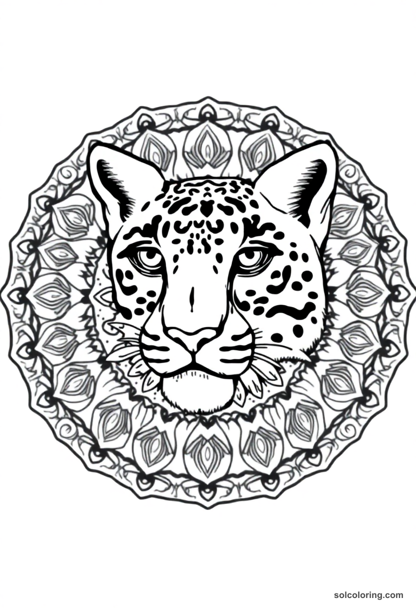 Mandala Snow Leopard