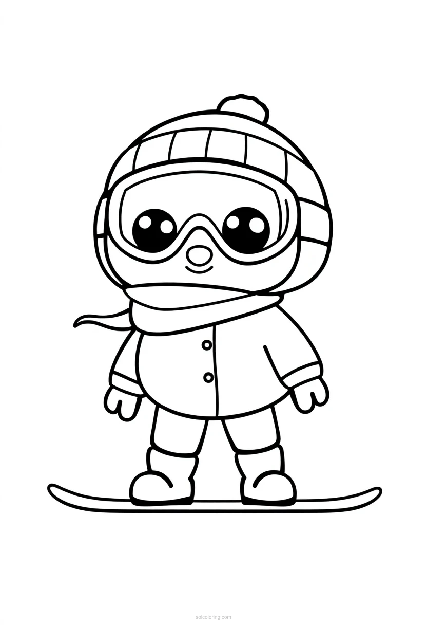 Snowboarder Chibi coloring page for kids