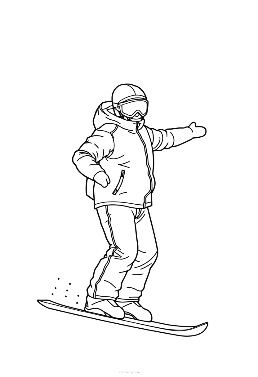 Snowboarder Chibi coloring page for kids