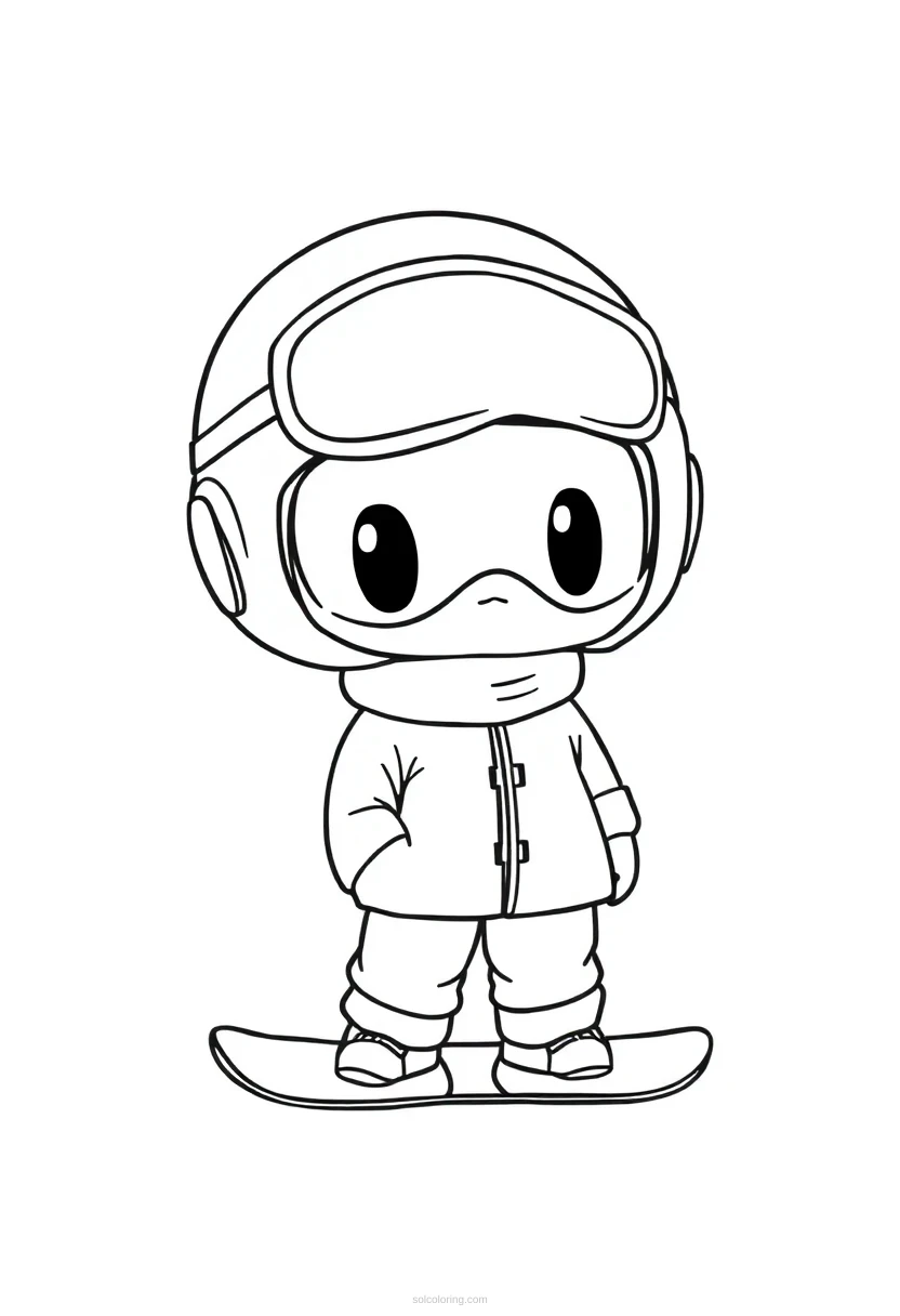 Snowboarder coloring page for kids