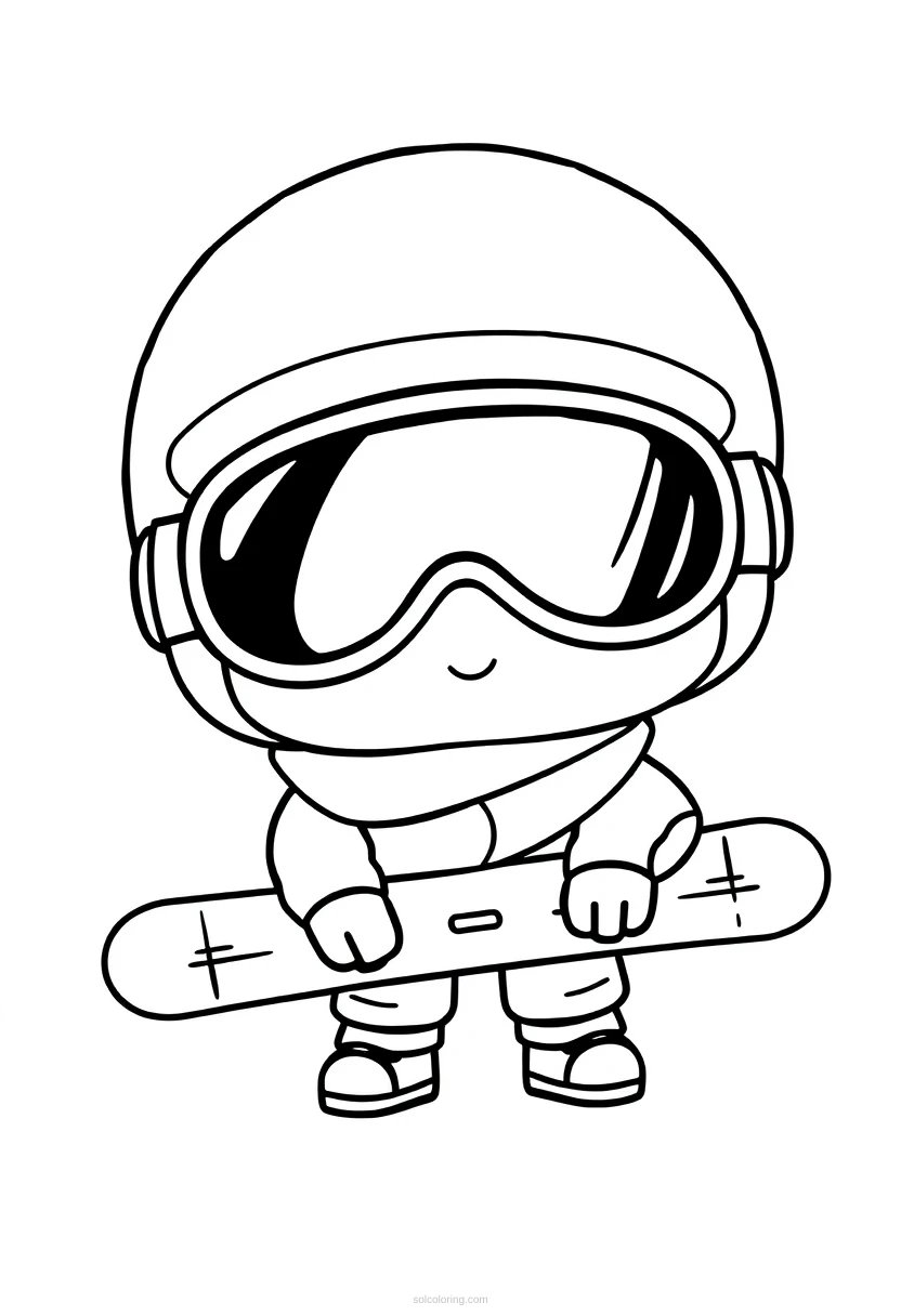 Snowboarder coloring page for kids