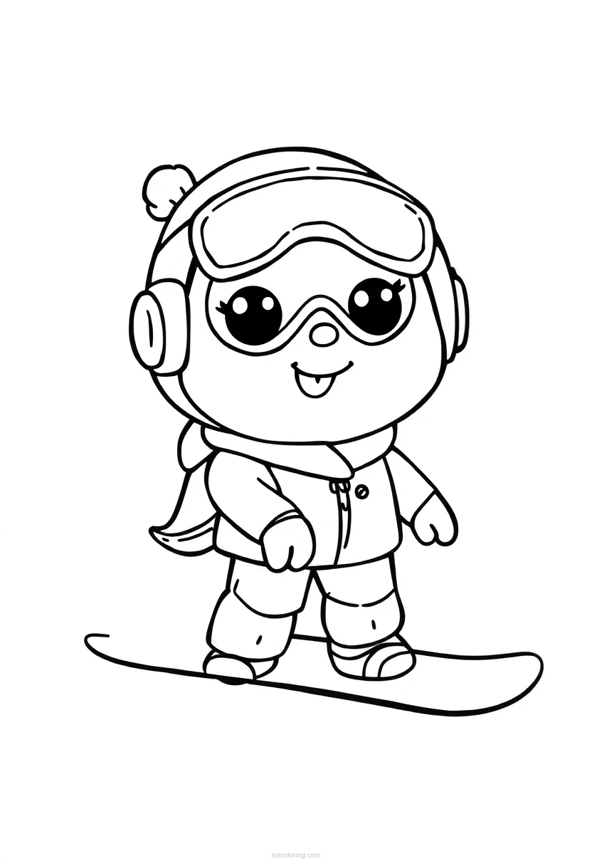 Snowboarder coloring page for kids