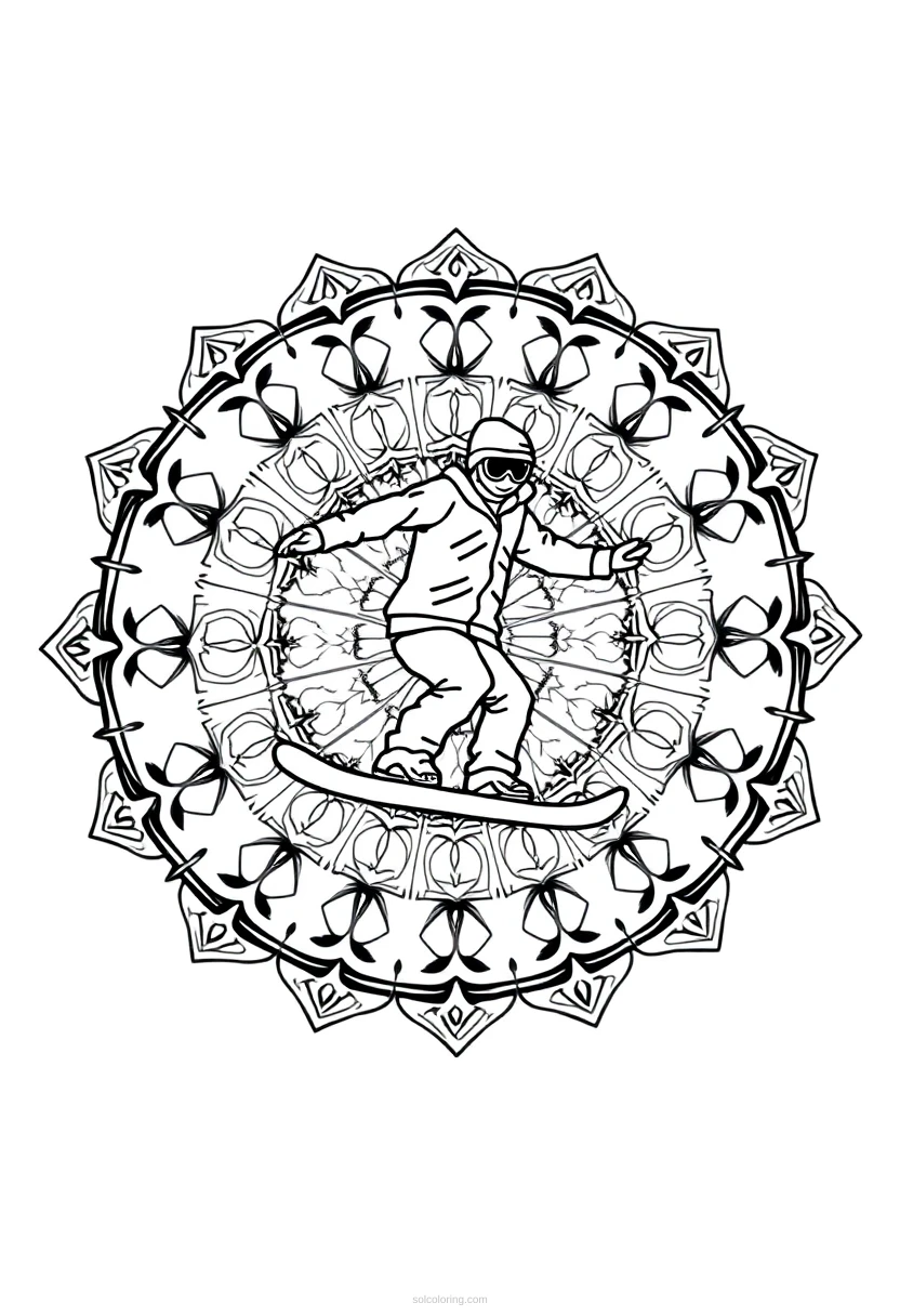 Snowboarder coloring page for kids