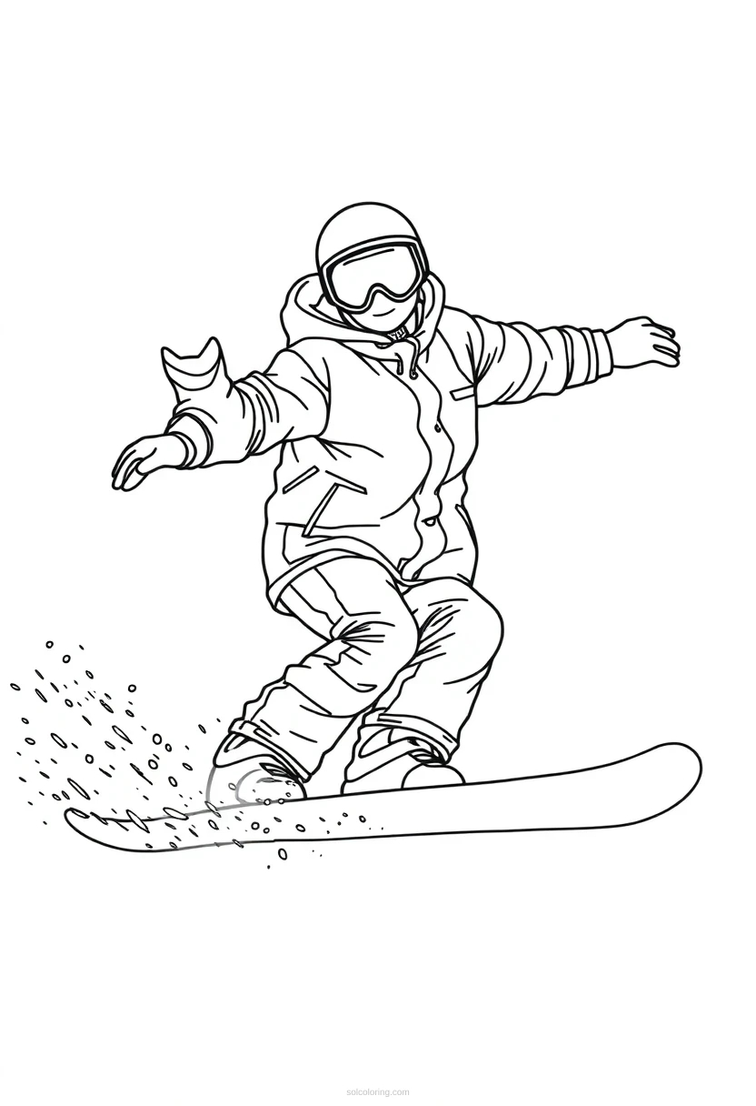 Snowboarder Cute Cartoon coloring pages