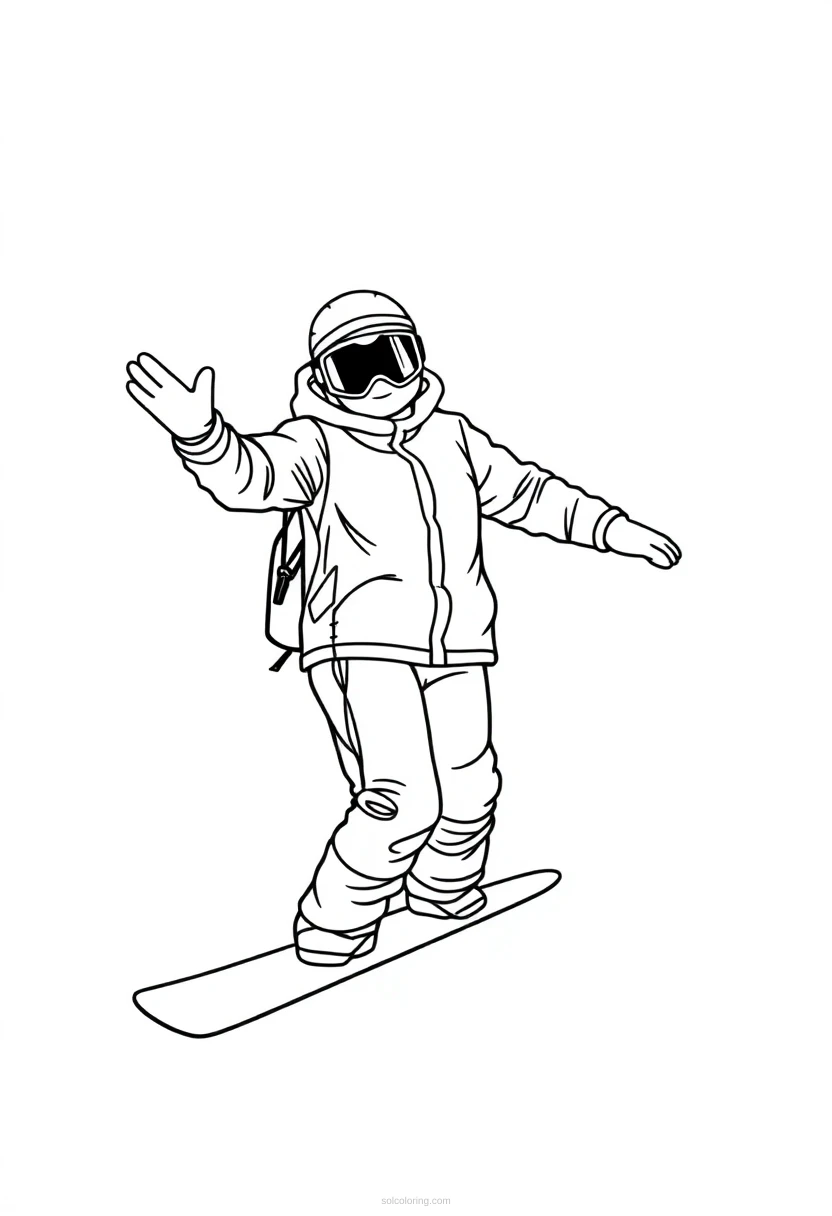 Snowboarder coloring page for kids