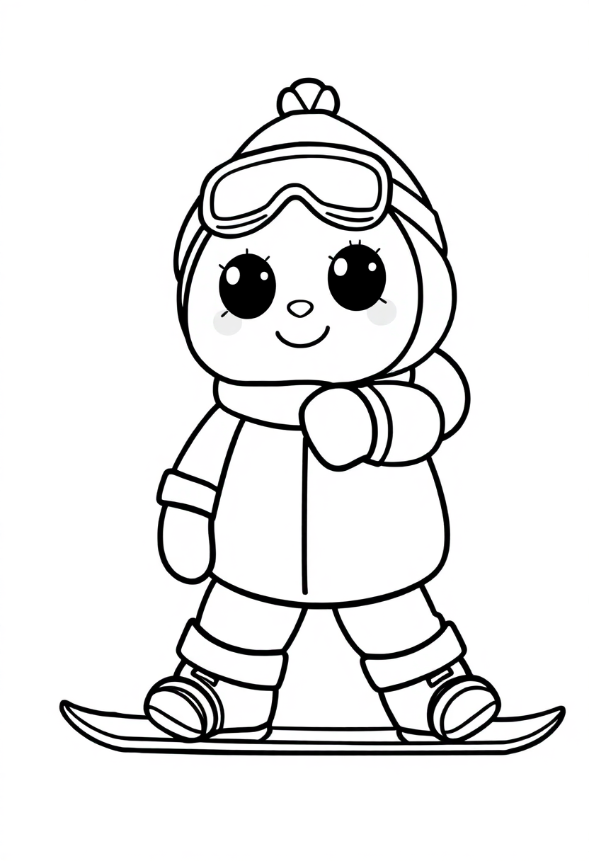 Snowboarder coloring page, free printable