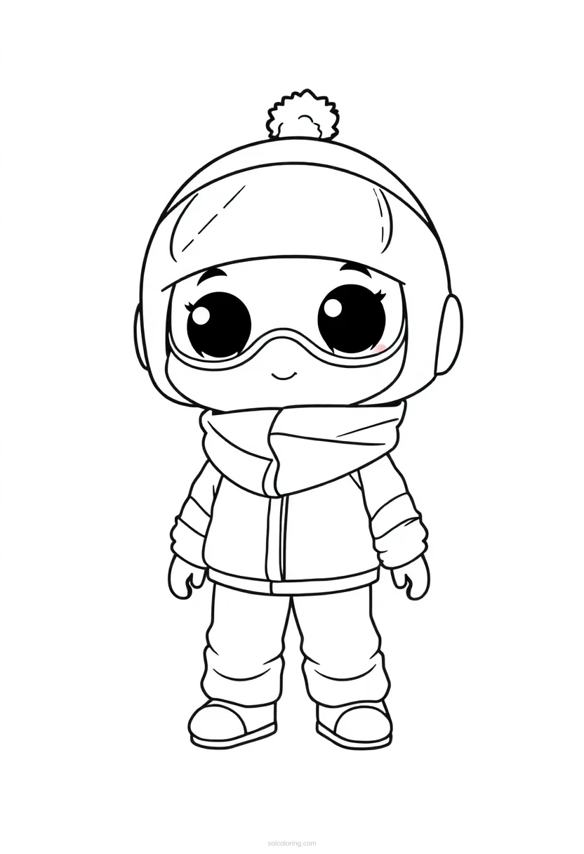 Snowboarder coloring page for kids