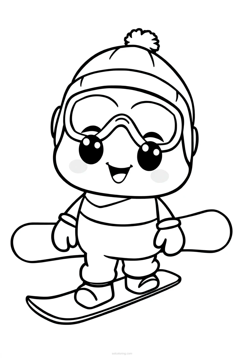 Snowboarder coloring page for kids