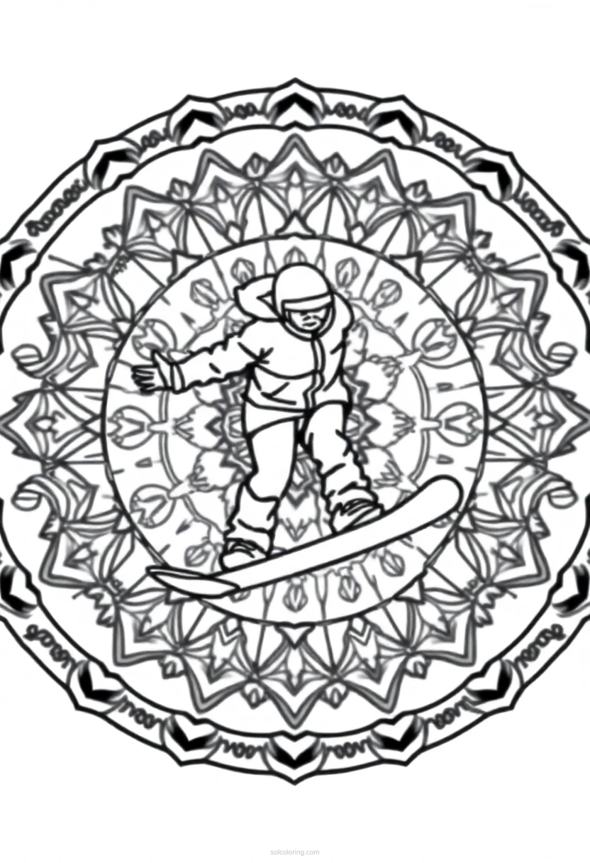 Snowboarder coloring page for kids