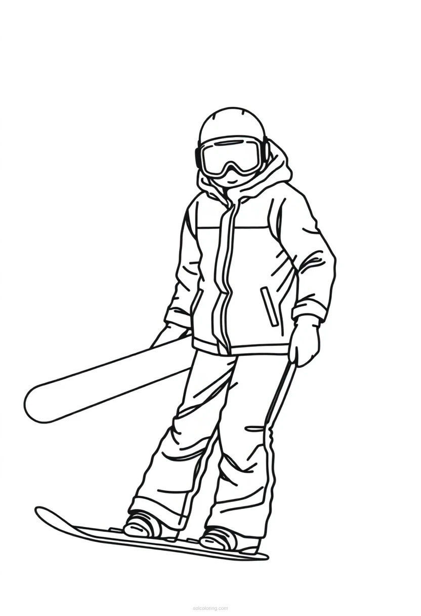 Snowboarder coloring page for kids