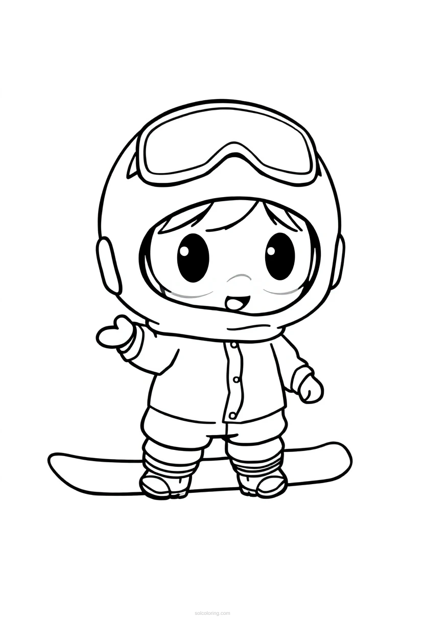 Snowboarder coloring page for kids