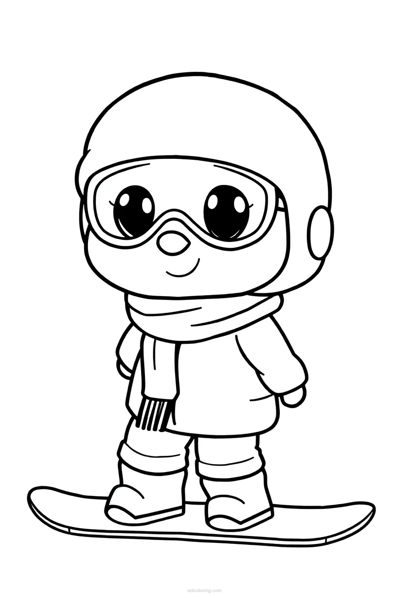 Snowboarder coloring page for kids