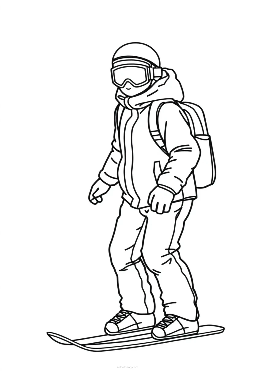 Snowboarder coloring page for kids