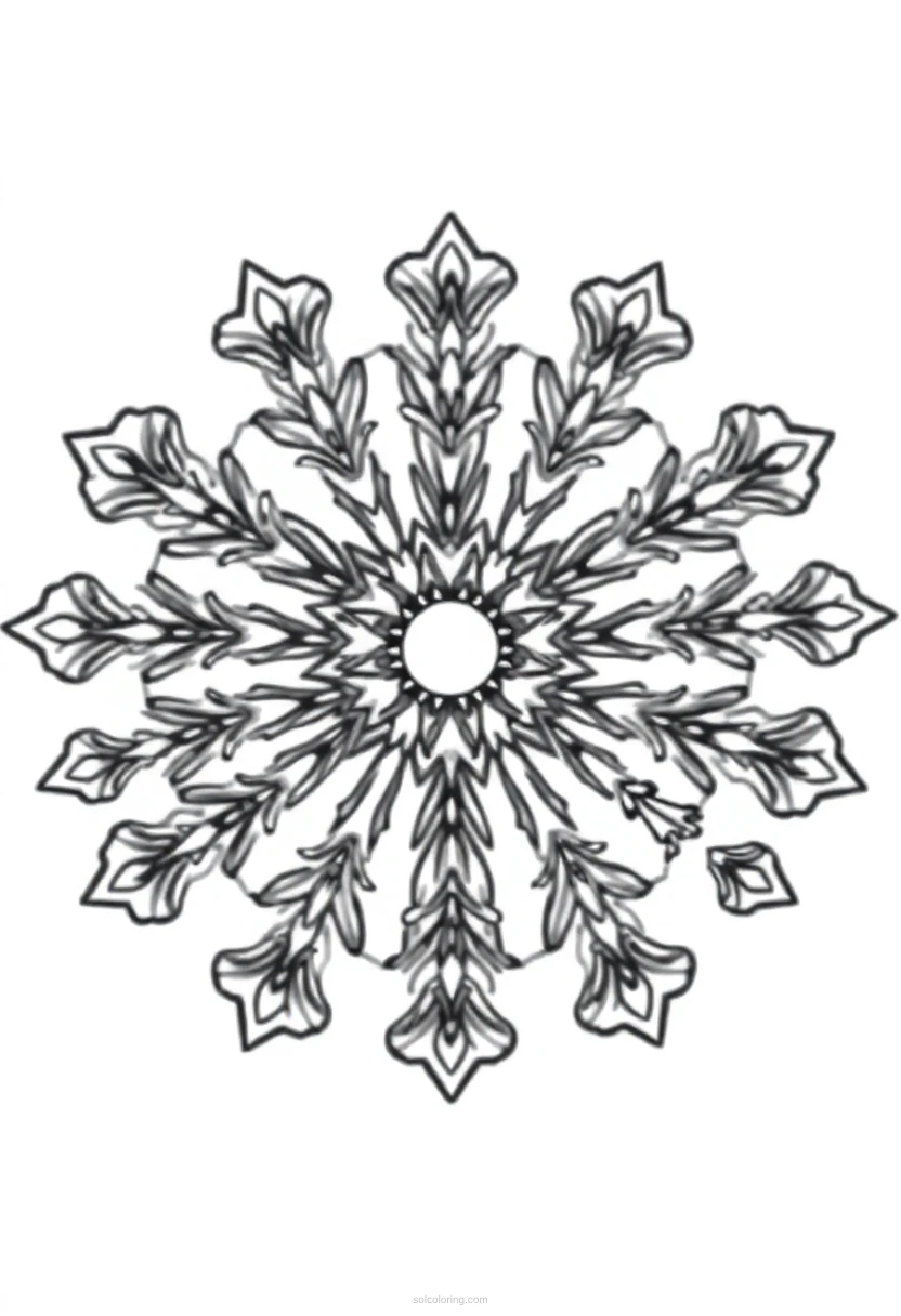 Snowflake Crystal Mandala Pattern coloring pages