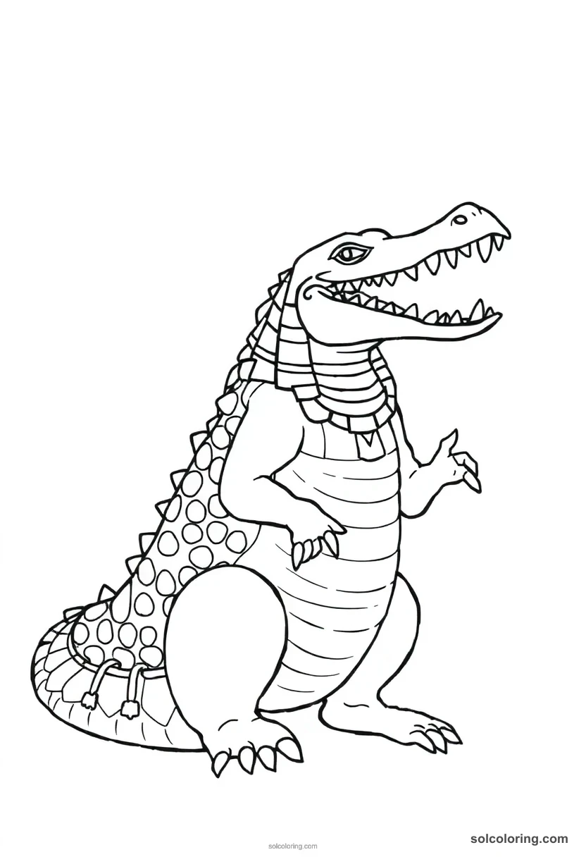 Simple Sobek the Crocodile God simple coloring page for kids