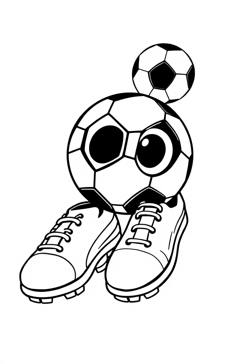 Soccer Cleats and Equipment coloring page, free printable