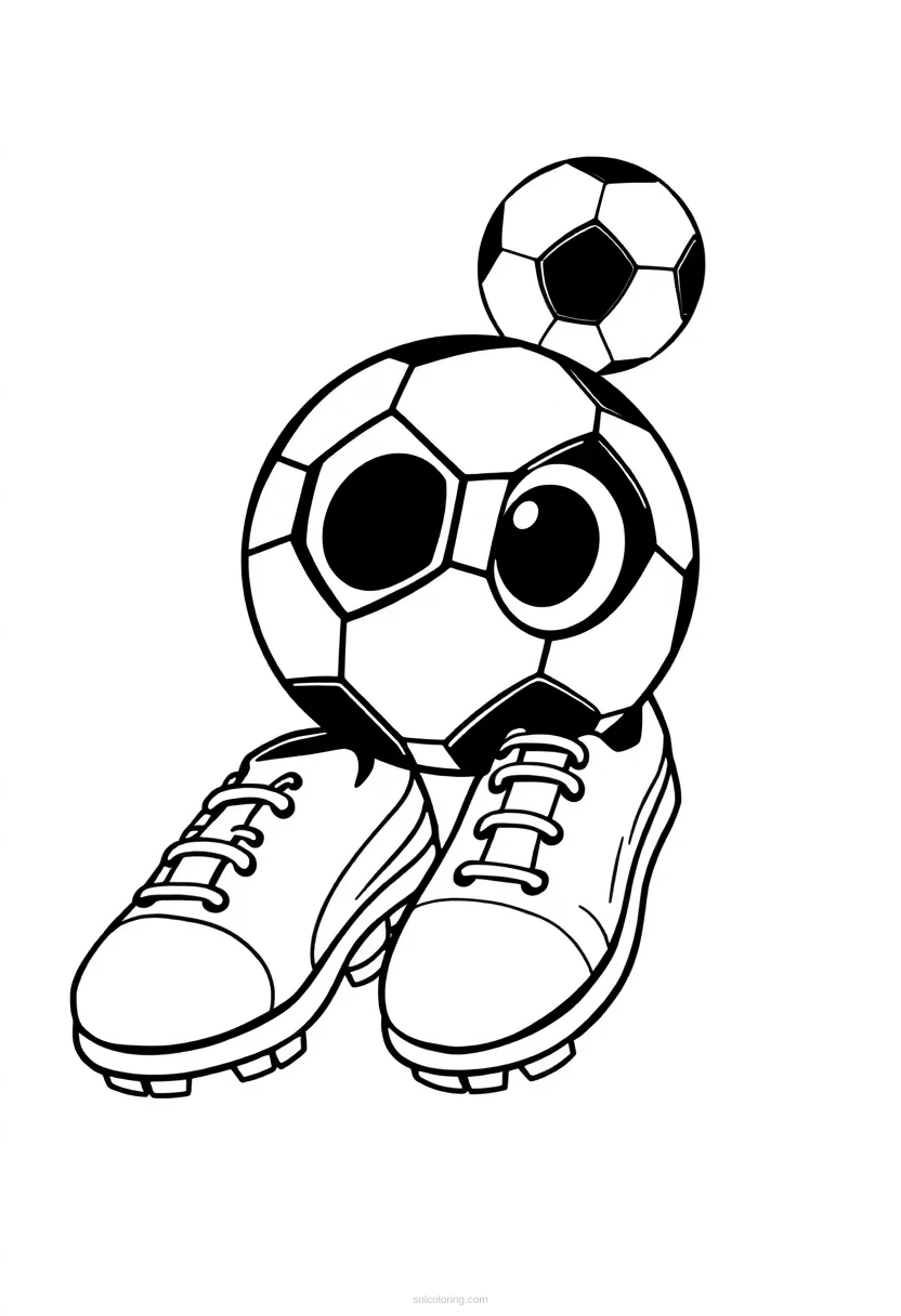 Soccer Cleats and Equipment coloring page for kids