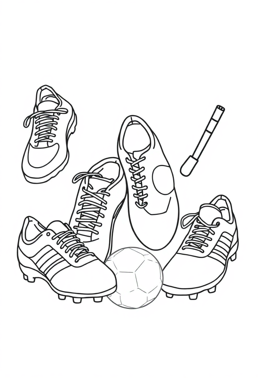Soccer Cleats And Equipment coloring pages