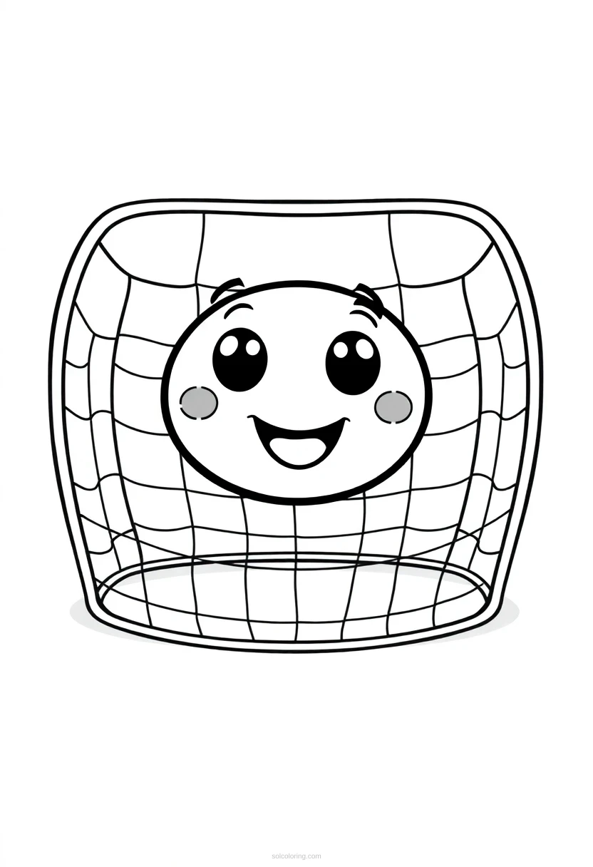 Soccer Goal With Net coloring page for kids