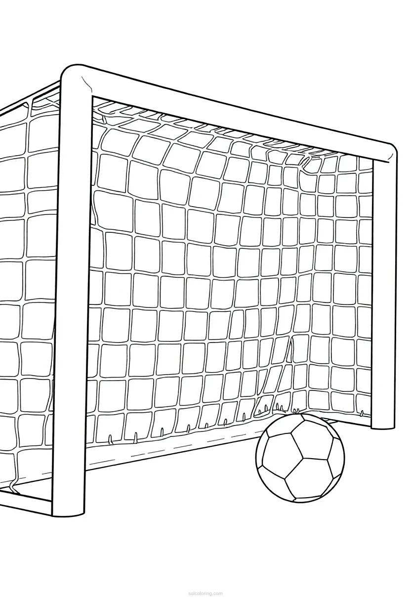 Soccer Goal With Net coloring page for kids
