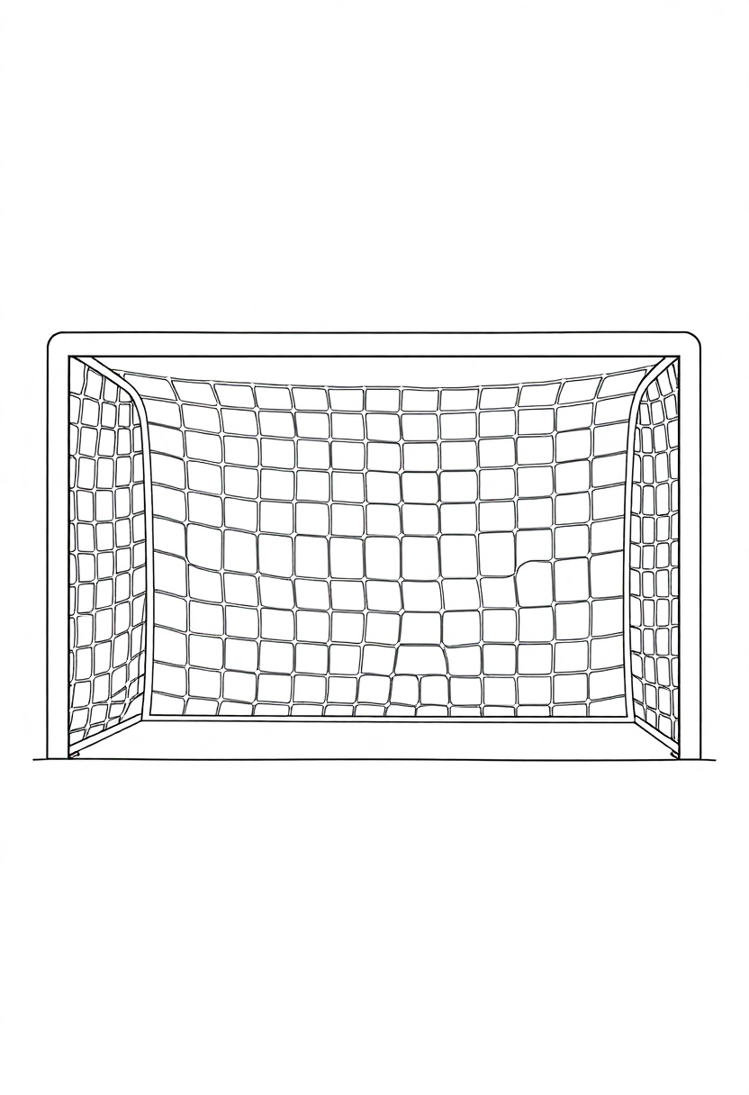 Soccer Goal with Net coloring page, free printable