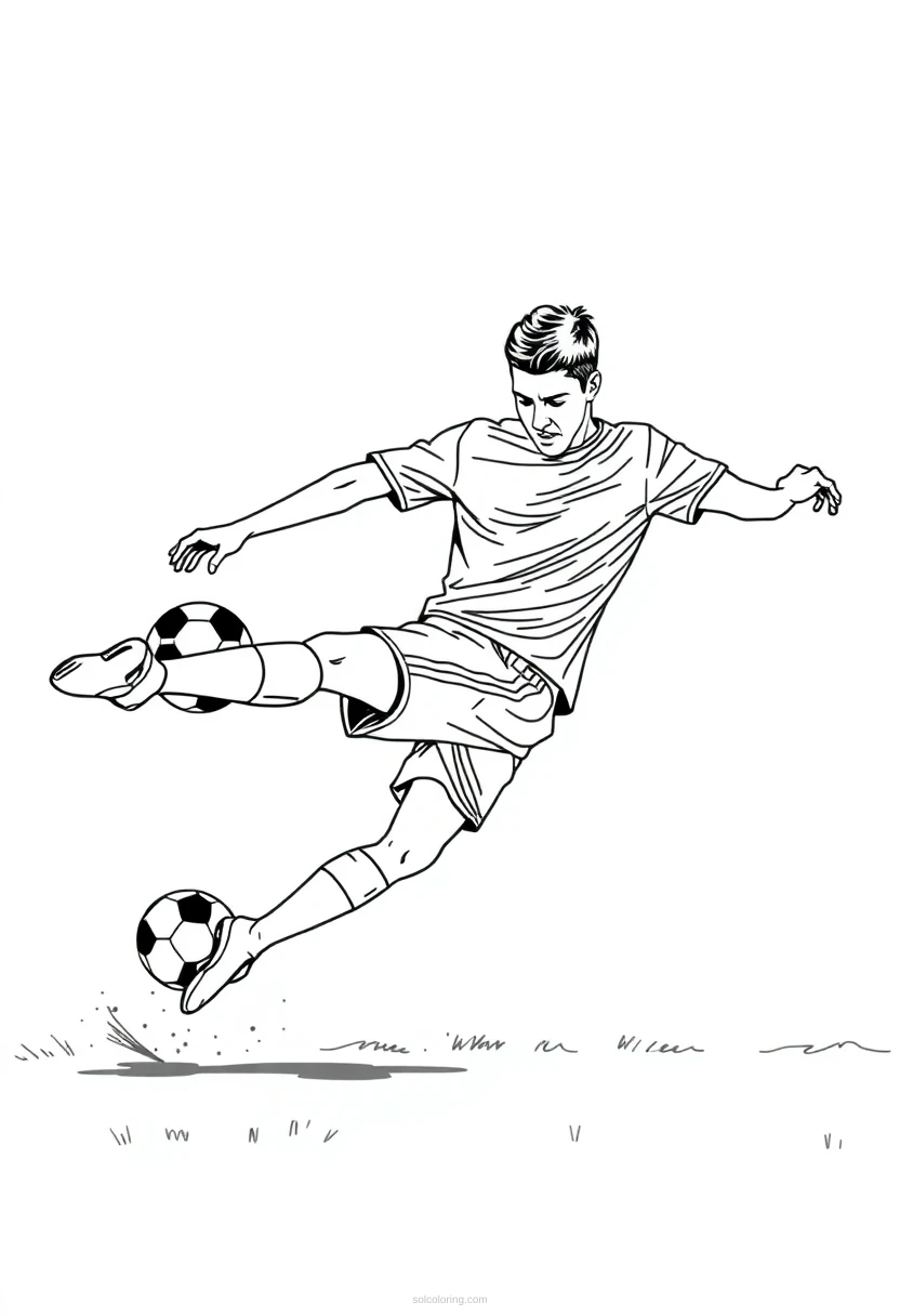 Soccer Penalty Kick coloring page for kids