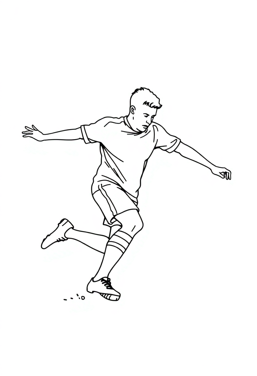 Soccer Penalty Kick coloring page, free printable