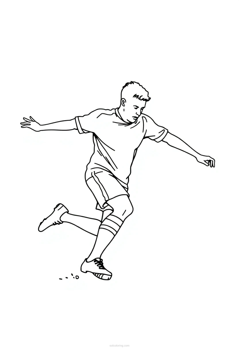 Soccer Penalty Kick coloring page for kids