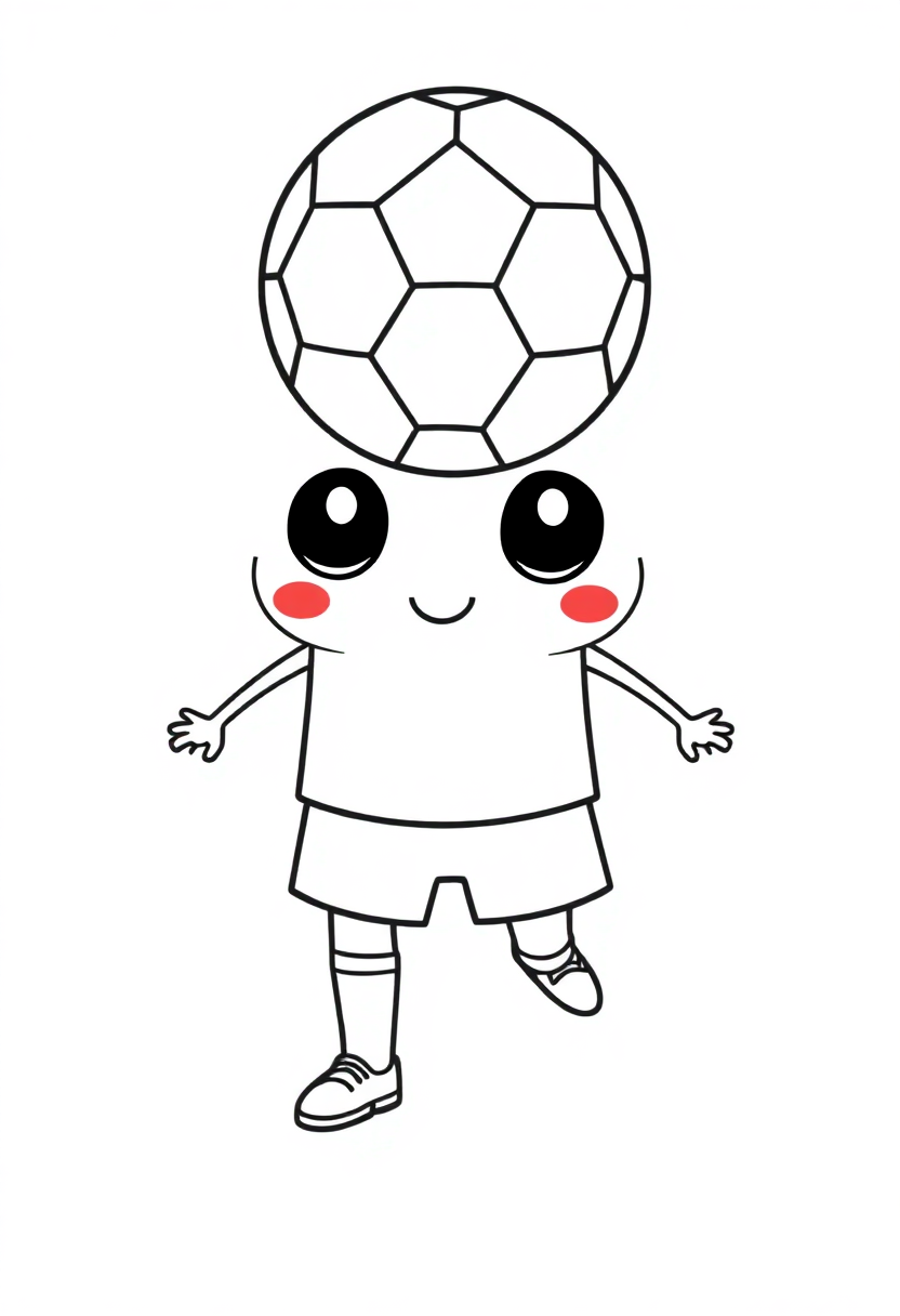 Soccer Player Heading Ball coloring page, free printable
