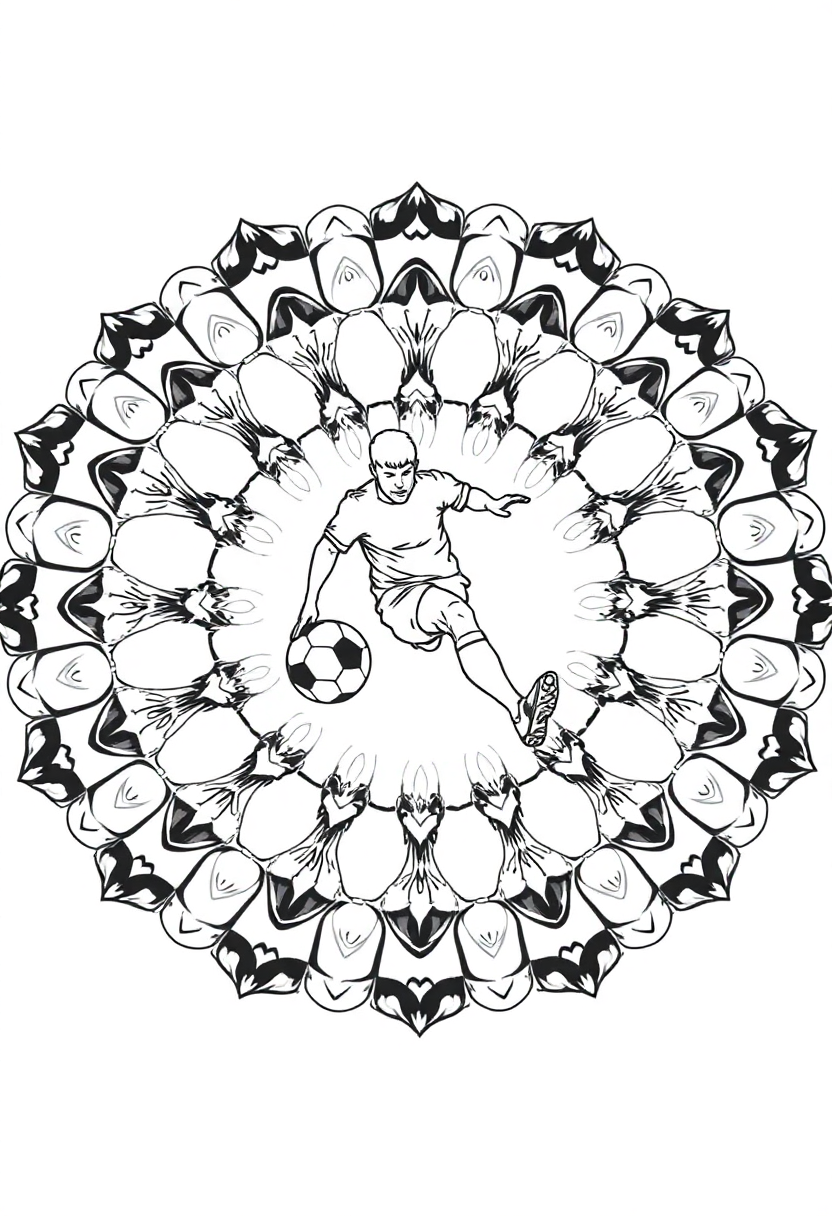 Soccer Player Heading Ball coloring page, free printable