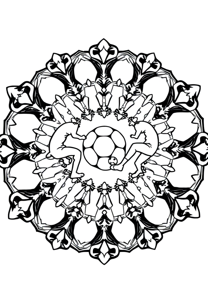 Soccer Players Kicking Ball coloring page, free printable